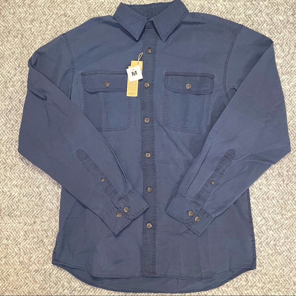 Redhead Brand Blue Denim Button Front Shirt Size M